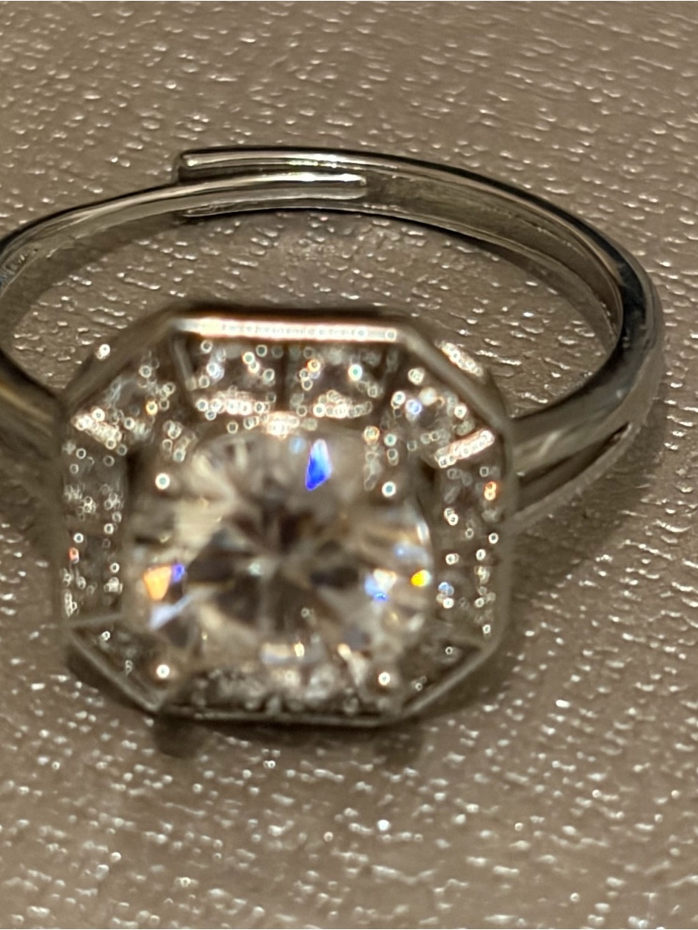 Topaz Gemstone Adjustable Steel Ring